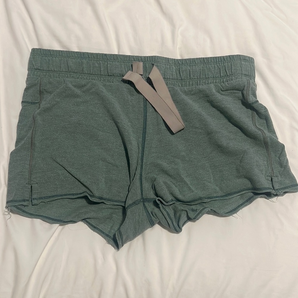 Green lululemon soft shorts